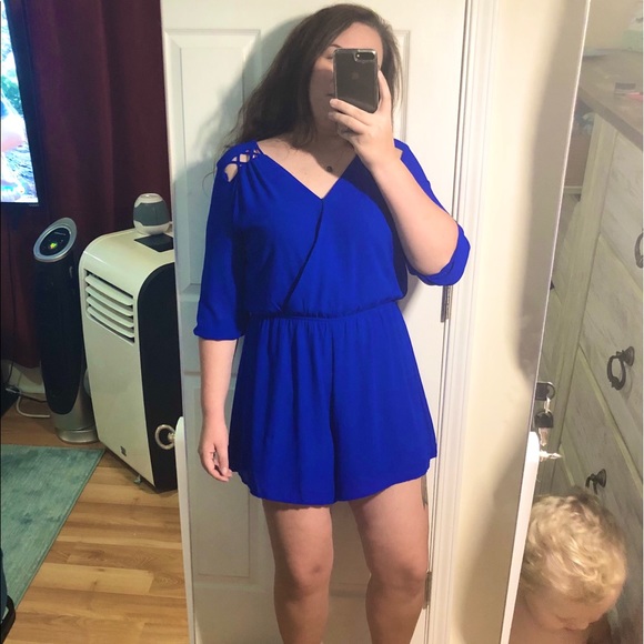 Rags to Wishes Blue Romper - Picture 1 of 3